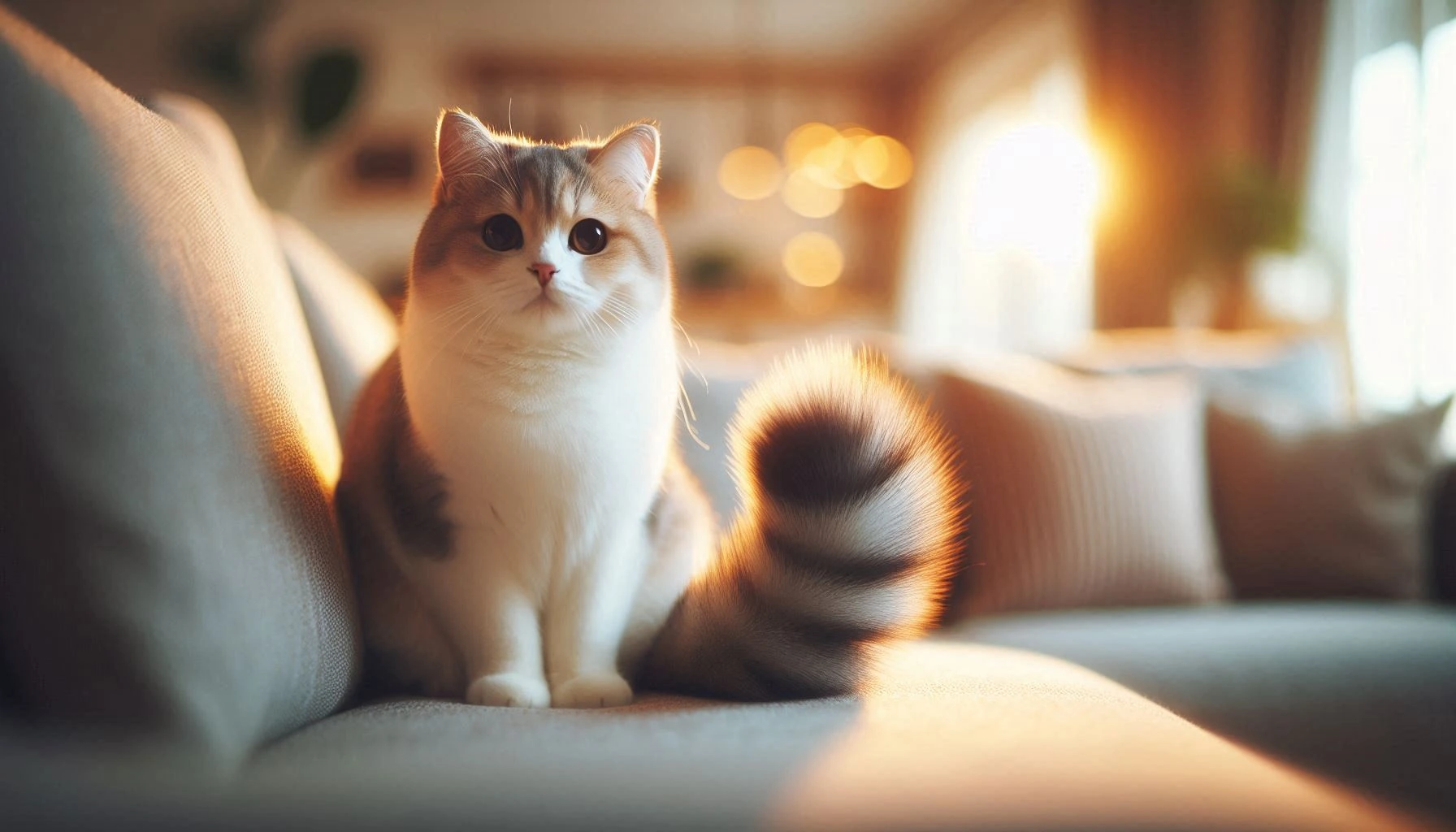 a cat sitting on a couch