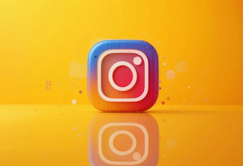 instagram logo in the yellow background