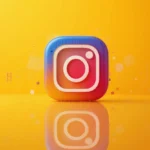 instagram logo in the yellow background