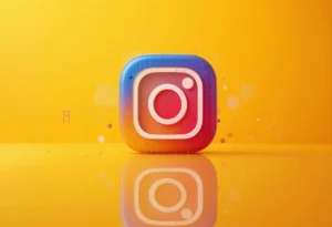 instagram logo in the yellow background