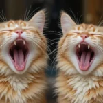 both Cats Yawn at the same time.